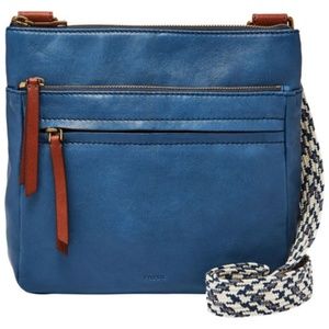Fossil Corey Crossbody  Leather Braided Strap Purs